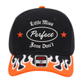 ORANGE | Little Miss Perfect Embroidered Flames Hat